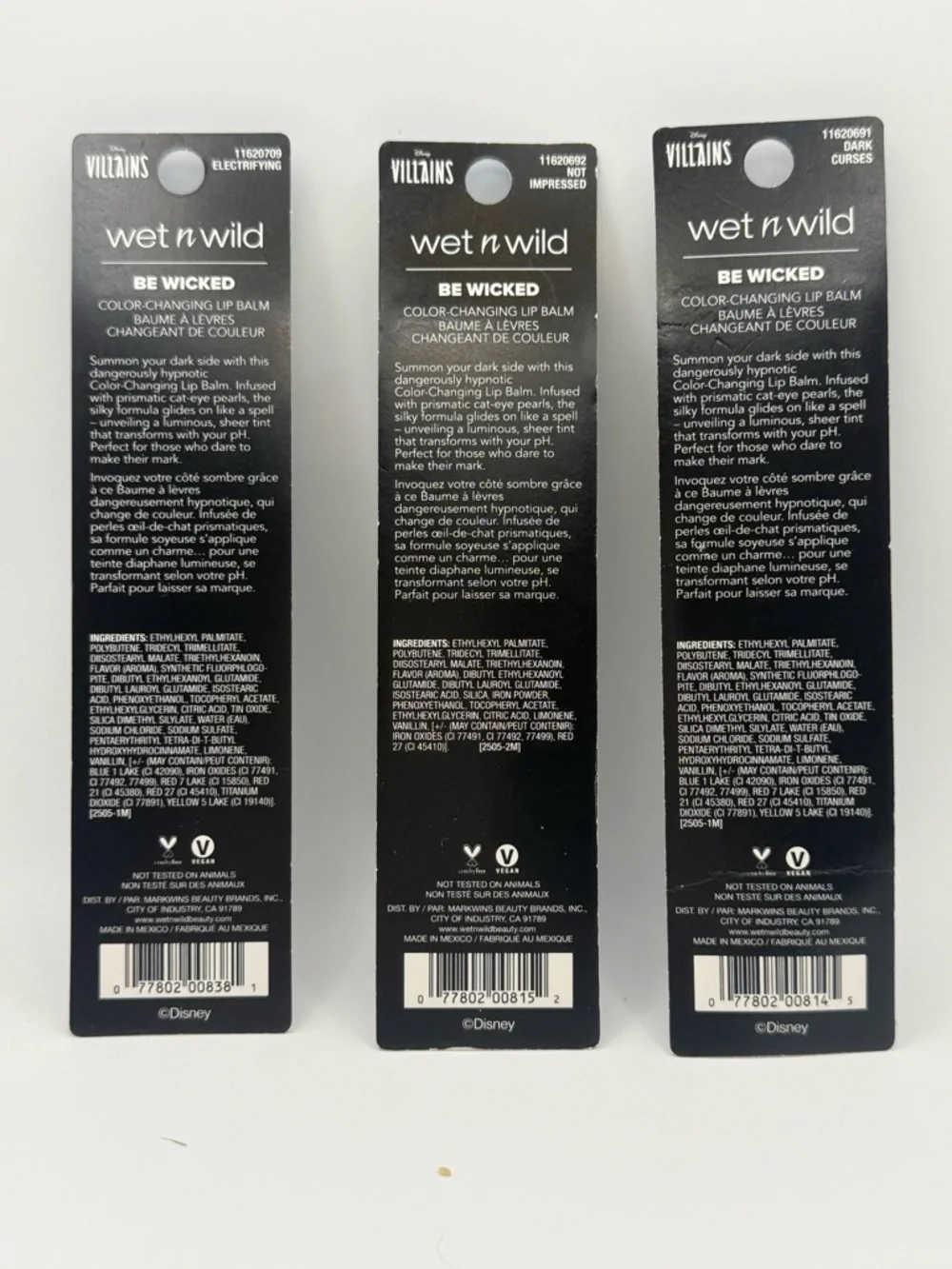 ✨ Wet n Wild x Disney Villains “Be Wicked” Color Changing Lip Balm Set (3 PC) ✨